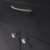 Clearance GoodHome Lot 6 poignées de meuble nœud Primel effet nickel satin gris l.160mm x l.9mm x H. 27mm entraxe 128mm
