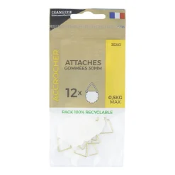 Outlet Ceanothe Lot de 12 attaches gommées 30 mm pour 0,5 kg - Marque Française
