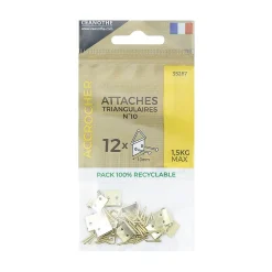 Online Ceanothe Lot de 12 attaches triangulaires 10 mm pour 1,5 kg - Marque Française