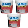Semin Lot de 3 colles Papiers Peints en Pâte Sem-Pro XXL, Prêt à l'Emploi, Seau de 5 kg* Colle Papier Peint