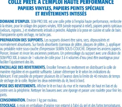 Semin Lot de 3 colles Papiers Peints en Pâte Sem-Pro XXL, Prêt à l'Emploi, Seau de 5 kg* Colle Papier Peint