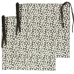 Best Dylrev Lot de 2 galettes de chaise carrées 40x40cm en Kaki pour un Confort Élégant