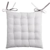 Lovely Casa Lot de 4 galettes de chaise 16 points 40x40 Duo gris perle coton* Galette De Chaise