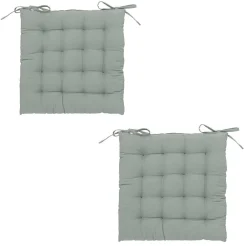 Atmosphera Lot de 2 galettes de chaise matelassées en coton* Galette De Chaise