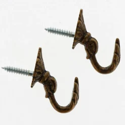 Discount Boulet Lot de 2 Gonds Feuille de 30mm en Laiton Vieilli pour tringles à rideaux -