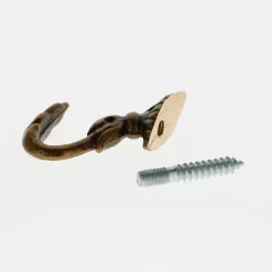 Discount Boulet Lot de 2 Gonds Feuille de 30mm en Laiton Vieilli pour tringles à rideaux -