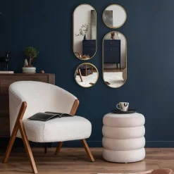 Discount The Home Deco Factory Lot de 4 miroirs ronds et ovales