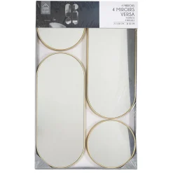Discount The Home Deco Factory Lot de 4 miroirs ronds et ovales