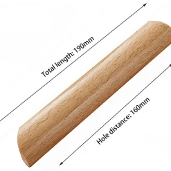 Deko Lot de 10 Poignées de Placard en Bois Forme Éventail Poignée pour Meuble Tiroir avec Vis Entraxe 160mm* Bouton De Meuble