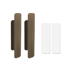 Deko Lot de 12 poignées de porte adhésives en plastique pour portes-fenêtres, tiroirs, armoires et portes vitrées (marron)* Bouton De Porte