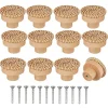 Deko Lot de 12 poignées rondes pour commode, tiroirs et commodes en bois avec vis* Bouton De Meuble
