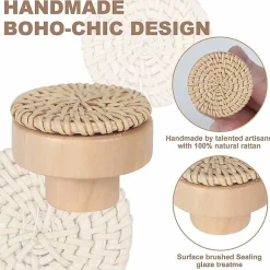 Deko Lot de 12 poignées rondes pour commode, tiroirs et commodes en bois avec vis* Bouton De Meuble