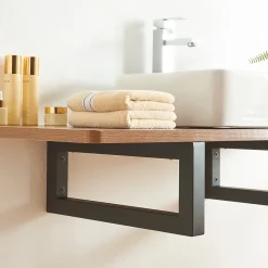 [En.Casa] Lot de 2 équerres d'étagère Hawangen acier 40 x 20 cm noir en.casa