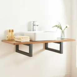 [En.Casa] Lot de 2 équerres d'étagère Hawangen acier 40 x 20 cm noir en.casa