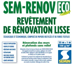 Hot Semin Lot de 3 Revêtements Lisse de Rénovation Sem Renov ECO - Rouleau de 25 x 1 m