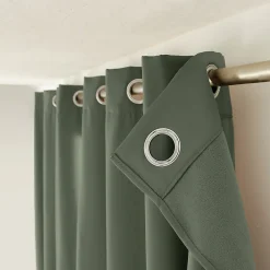 Best Cmadeco Lot de 2 rideaux thermique avec oeillets, vert gris, 135x180cm, 100% polyester, collection Glacier,