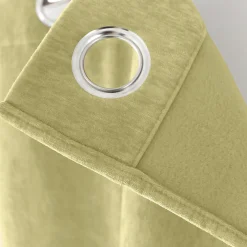 Sale Cmadeco Lot de 2 Rideaux Thermique avec Œillets, Vert Tilleul, Grande Hauteur, 140x260cm, Velours, Collection Velvet,