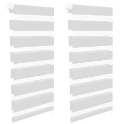 IDMarket Lot de 2 stores enrouleurs zébrés jour nuit l.55 x H. max 170 CM blancs* Store Enrouleur|Store Enrouleur Jour Nuit