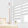 Clearance IDMarket Lot de 2 stores enrouleurs zébrés jour nuit l.45 x H. max 170 CM blancs