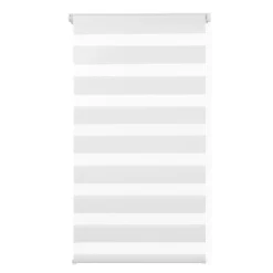 Clearance IDMarket Lot de 2 stores enrouleurs zébrés jour nuit l.45 x H. max 170 CM blancs