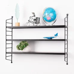 [En.Casa] Lot de 2 étagères murales Strängnäs acier 50 x 60 x 15 cm noir en.casa* Etagère Murale