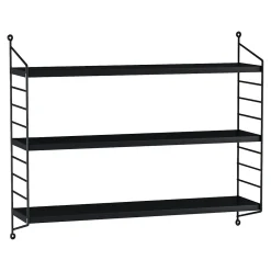 [En.Casa] Lot de 2 étagères murales Strängnäs acier 50 x 60 x 15 cm noir en.casa* Etagère Murale