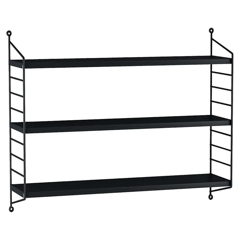 [En.Casa] Lot de 2 étagères murales Strängnäs acier 50 x 60 x 15 cm noir en.casa* Etagère Murale