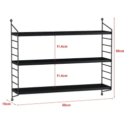 [En.Casa] Lot de 2 étagères murales Strängnäs acier 50 x 60 x 15 cm noir en.casa* Etagère Murale