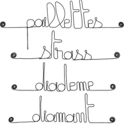 Bijoux De Mur Lot GLITTER - Diadème Diamant Paillettes Strass - Sculpture fil de fer 30-40 cm -* Objet Décoratif Mural