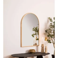 Atmosphera Miroir arche en bois - 60 x 90 cm - Beige