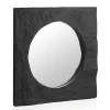 Best Geese Home Miroir carré en poly résine mgo coleur noir