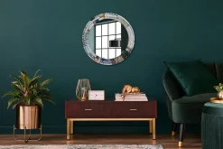 Wallfluent Miroir Cercle Ovale Motif Décoratif fi60 cm Vitrail Salle de Bain Scandinave