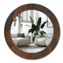 Wallfluent Miroir Cercle Ovale Motif XXL fi100 cm Métallique Rustique Salle de Bain Scandinave* Miroir|Miroir