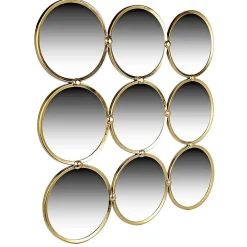 Discount La Grande Prairie Miroir cercles aluminium doré 83x2x83cm