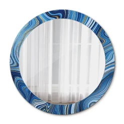 Discount Tulup Miroir Circulaire avec Cadre Imprimé Décoratif 80 cm - 66 cm Rivière De Marbre