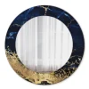 Tulup Miroir Circulaire avec Cadre Imprimé Décoratif 50 cm - 36 cm Marbre Bleu* Miroir|Miroir