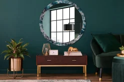 Tulup Miroir Circulaire avec Cadre Imprimé Décoratif 100 cm - 86 cm Mer Agitée