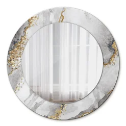 Tulup Miroir Circulaire avec Cadre Imprimé Décoratif 50 cm - 36 cm Motif Marbré* Miroir|Miroir
