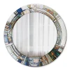 Tulup Miroir Circulaire avec Cadre Imprimé Décoratif 50 cm - 36 cm Vitrail* Miroir|Miroir
