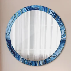 Sale Tulup Miroir Circulaire avec Cadre Imprimé Décoratif 90 cm - 76 cm Rivière De Marbre