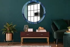 Sale Tulup Miroir Circulaire avec Cadre Imprimé Décoratif 90 cm - 76 cm Rivière De Marbre