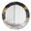 Tulup Miroir Circulaire avec Cadre Imprimé Décoratif 60 cm - 46 cm Loft En Marbre* Miroir|Miroir