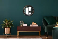 Tulup Miroir Circulaire avec Cadre Imprimé Décoratif 50 cm - 36 cm Marbre Hexagonal