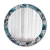 Tulup Miroir Circulaire avec Cadre Imprimé Décoratif 90 cm - 76 cm Mer Agitée* Miroir|Miroir