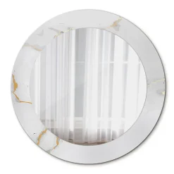 Best Tulup Miroir Circulaire avec Cadre Imprimé Décoratif 60 cm - 46 cm Marbre Blanc