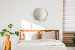 Best Tulup Miroir Circulaire avec Cadre Imprimé Décoratif 60 cm - 46 cm Marbre Blanc
