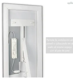 Aplike Miroir complet avec lumière LED frontale - lumière blanche neutre (4000K) - 160 x 50cm - Modèle Paris* Miroir|Miroir