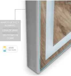 Aplike Miroir complet avec lumière LED frontale - lumière blanche neutre (4000K) - 160 x 50cm - Modèle Paris* Miroir|Miroir