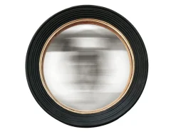 EDME Lacroix Miroir convexe rond style vintage effet mat noir et doré ⌀48,5 x L.48,5 x H.48,5 x ep.5 cm* Miroir|Miroir