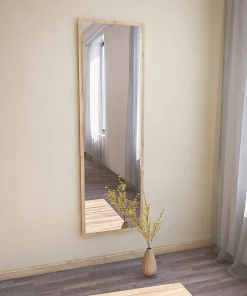Dmora Miroir Dcarrier, Verre miroité, Objet d'ameublement mural, Décoration avec miroir, 50x2h160 cm, Chêne* Miroir|Miroir